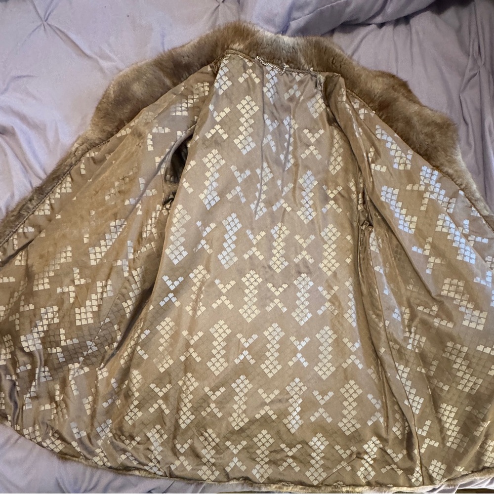 Genuine Sheared Fur Real Swing Teddy Jacket Coat Brown L (see measurements) - Picture 3 of 3
